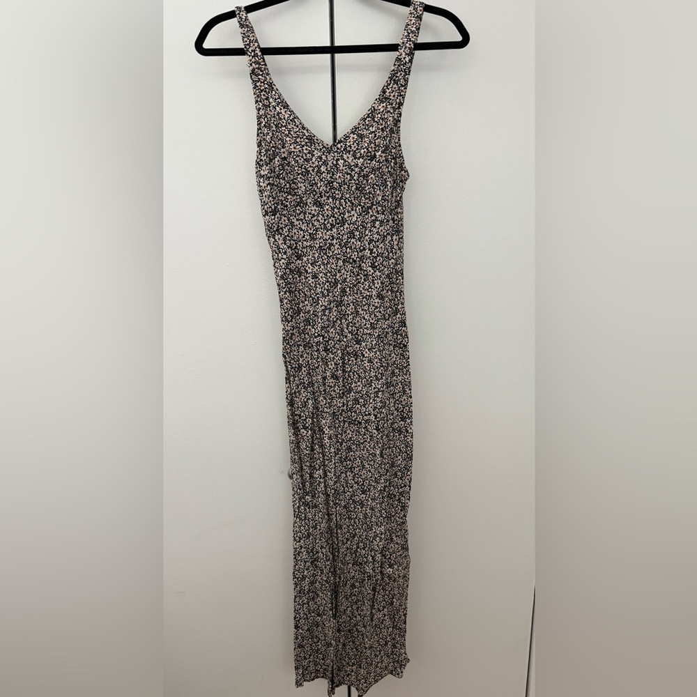 Olivaceous Black Floral Midi Dress